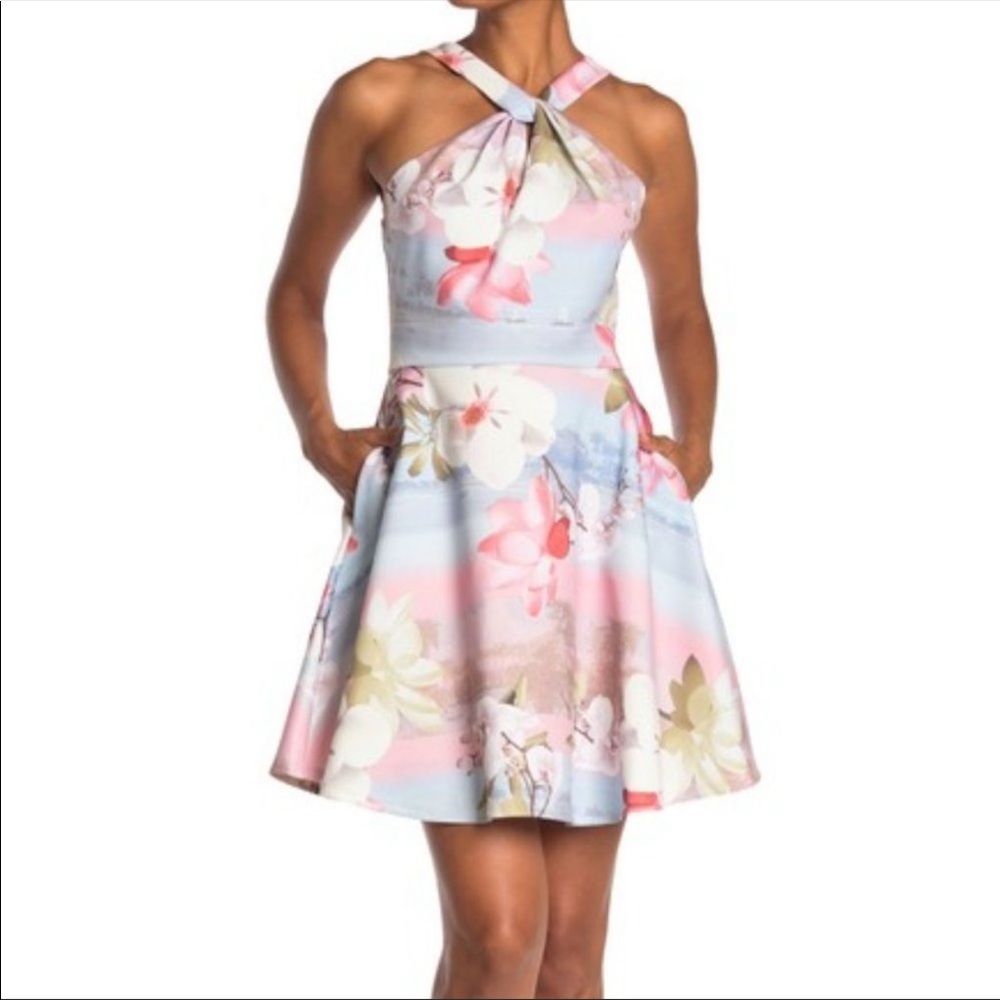 Ted Baker Umerta Dress Light Blue Floral Size 2 (US size 4 to 6)
